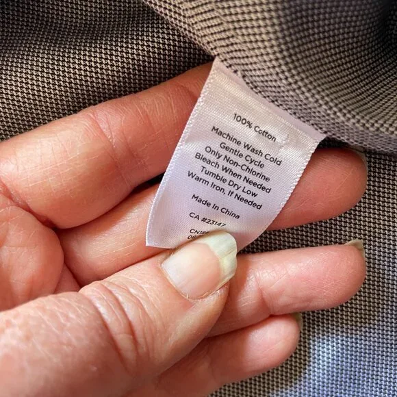 Talbots Wrinkle Resistant 16WPGray/Blue Chambray 100% Cotton Like New - Picture 4 of 6